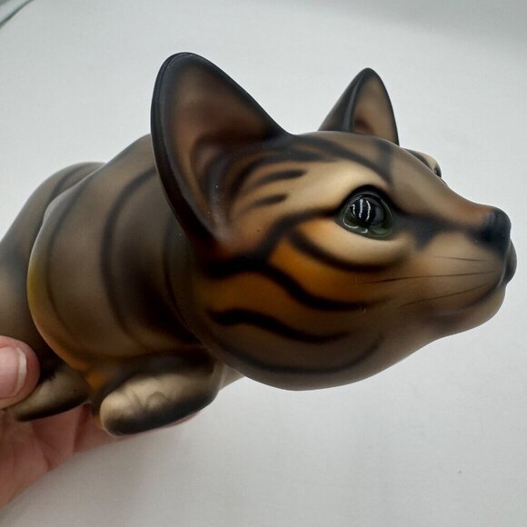 Midcentury Harvey Knox Porcelain Cat Life-Size Lifelike Signed 7-1/2" Kitten Cat - Picture 6 of 12